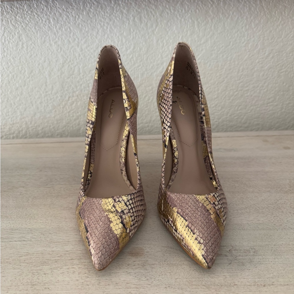 ALDO Gold and Brown Women's Pumps